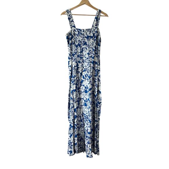 Vince Camuto Women’s Small Blue Floral Maxi Dress Sleeveless Boho Resort Beach - Picture 1 of 13